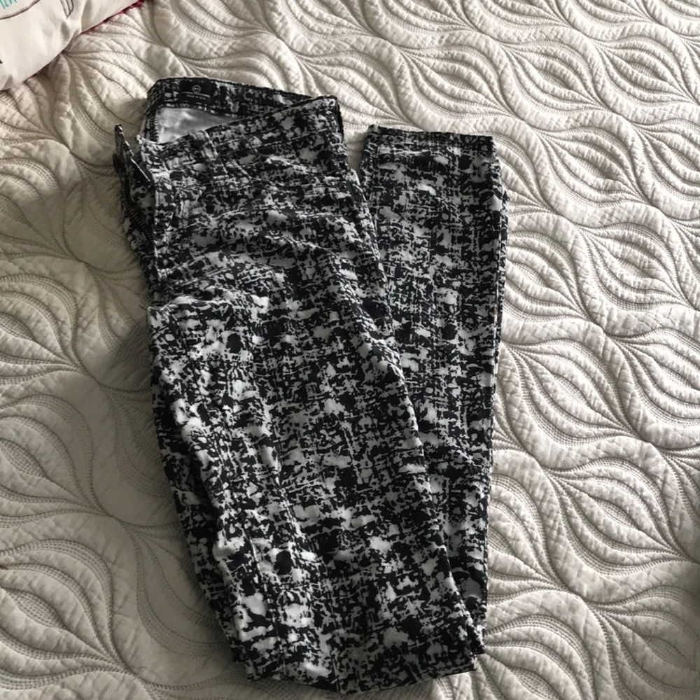 Black and white corduroy pants